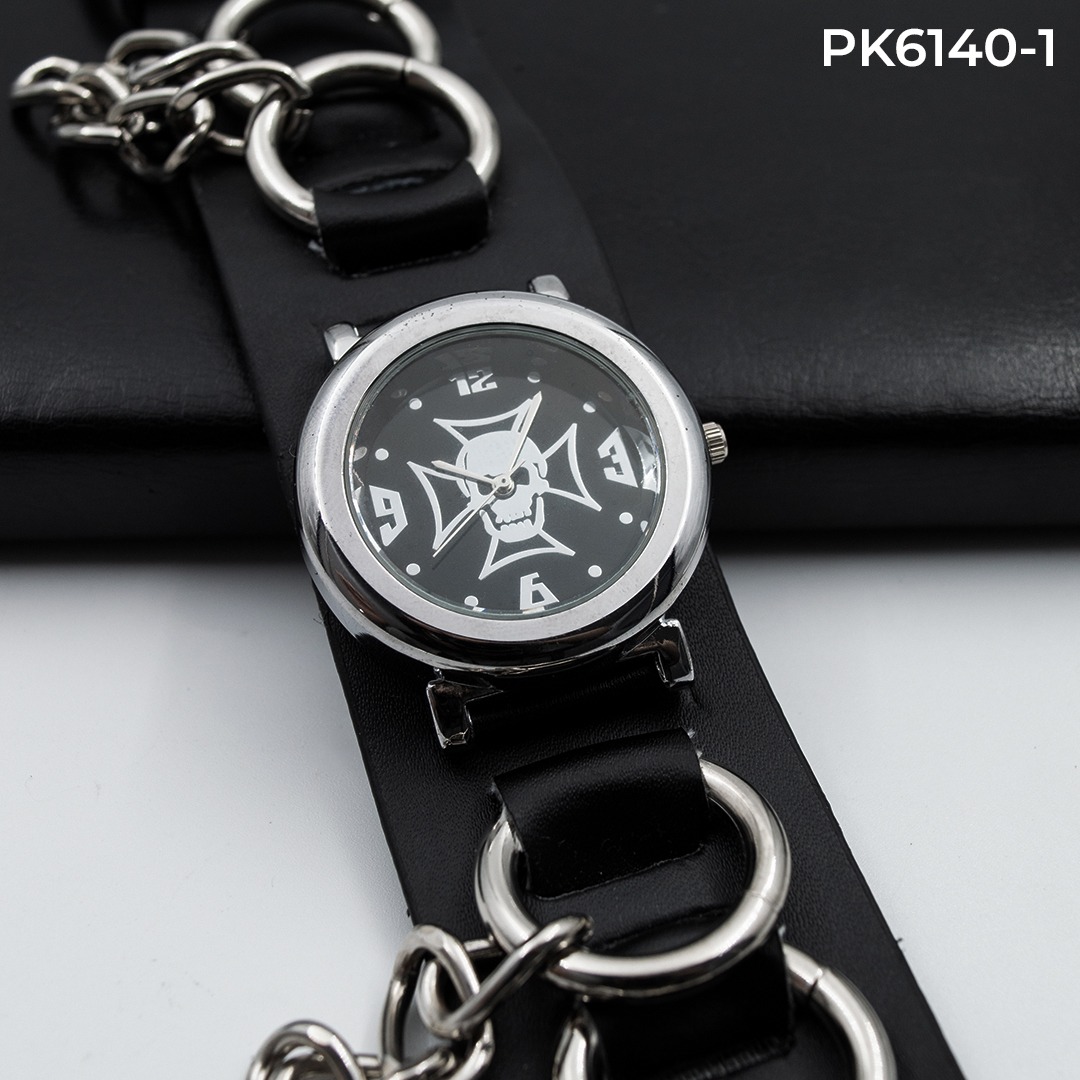 PK6140-1 RELOJ AROS YCADENA CUERO UNISEX
